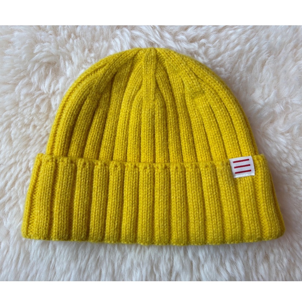 Urban Outfitters BDG Yellow Ribbed Knit Cuffed Fisherman Beanie Hat Streetwear